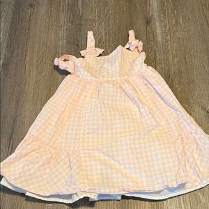 Tahari Light Pink Gingham Tie-Shoulder Sundress